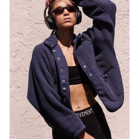 Hit The Slopes Fleece Jacket Color Midnight Navy - Picture 1 of 5